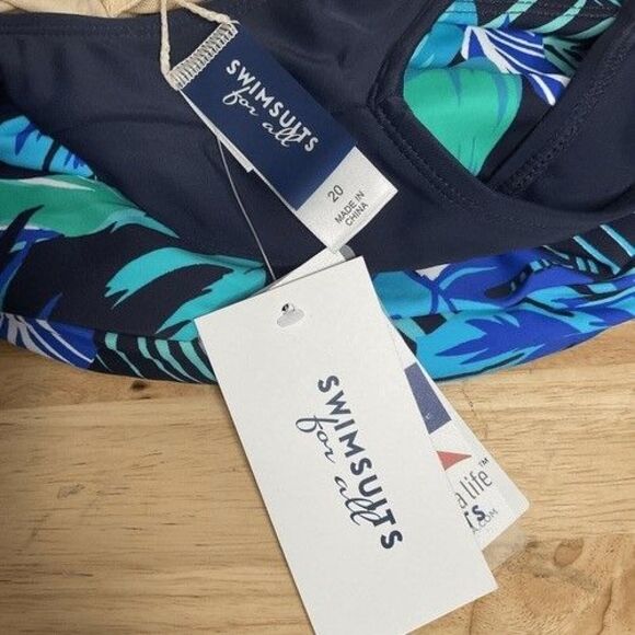 NWT Swimsuits For All Chlorine Resistant One Piece Swimsuit Women Plus Size 20 - Picture 2 of 14